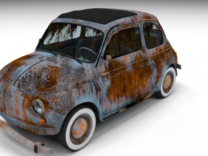 weathered fiat 500 nuova 3D 模型