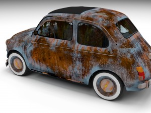 weathered fiat 500 nuova 3D 模型