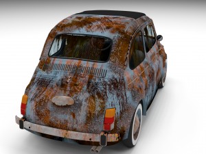 weathered fiat 500 nuova 3D 模型