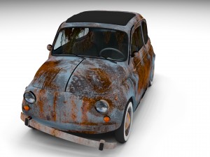 weathered fiat 500 nuova 3D 模型