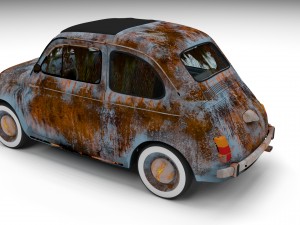 weathered fiat 500 nuova 3D 模型