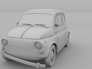 weathered fiat 500 nuova 3D 模型