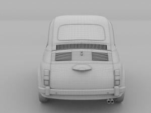 weathered fiat 500 nuova 3D 模型