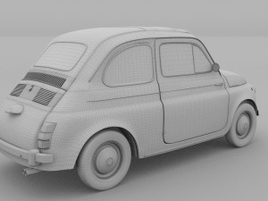 weathered fiat 500 nuova 3D 模型