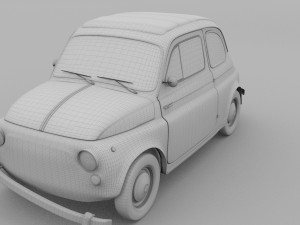 weathered fiat 500 nuova 3D 模型