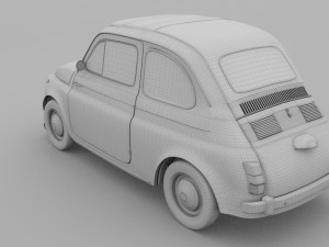 weathered fiat 500 nuova 3D 模型