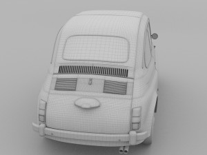 weathered fiat 500 nuova 3D 模型