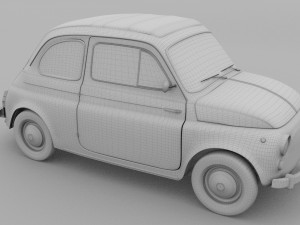 weathered fiat 500 nuova 3D 模型