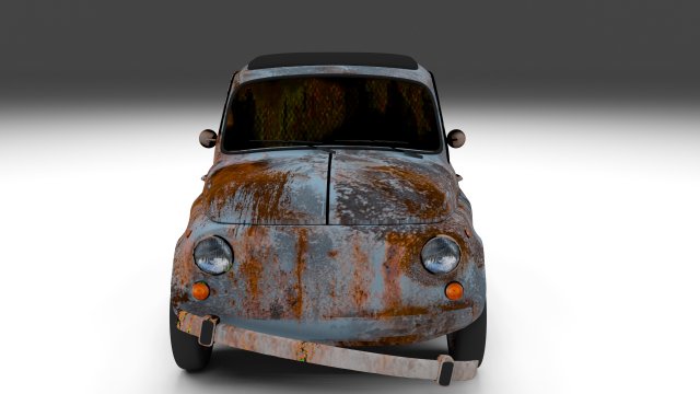 rusty fiat 500 nuova Model 3D .c4d .max .obj .3ds .fbx .stl .blend 