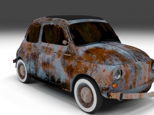 rusty fiat 500 nuova Model 3D