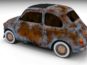 rusty fiat 500 nuova Model 3D