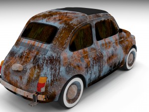 rusty fiat 500 nuova Model 3D