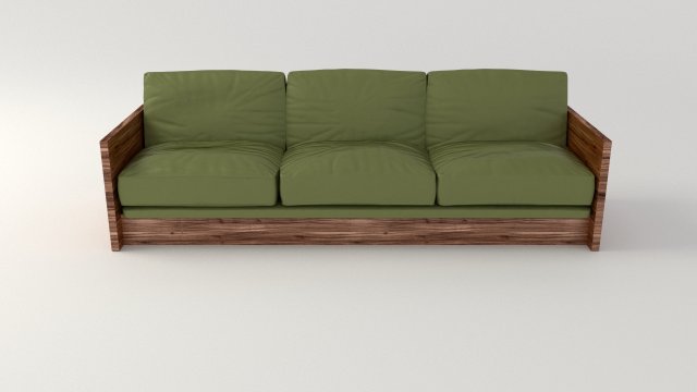olive sofa 3D Model .c4d .max .obj .3ds .fbx .stl .blend 