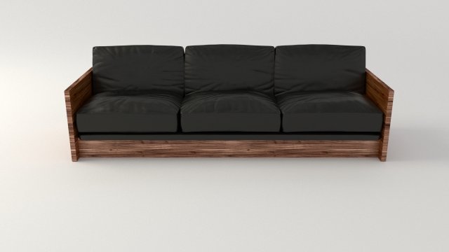 black leather sofa 3D Модель .c4d .max .obj .3ds .fbx .stl .blend 