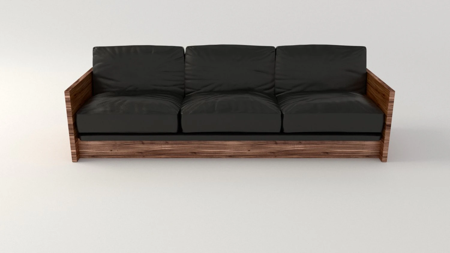black leather sofa 3D Model .c4d .max .obj .3ds .fbx .stl .blend 