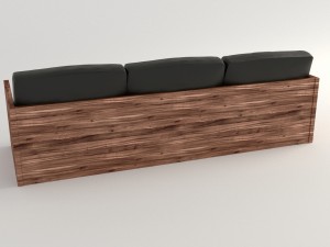 black leather sofa 3D Модель