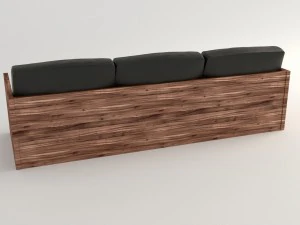 black leather sofa 3D Model