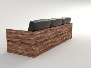 black leather sofa 3D Модель