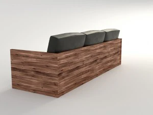 black leather sofa 3D Model