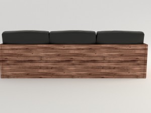 black leather sofa 3D Модель