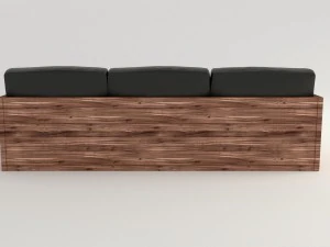 black leather sofa 3D Model
