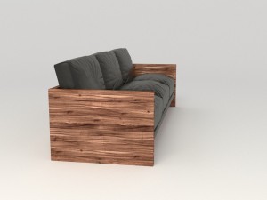 black leather sofa 3D Модель