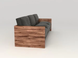 black leather sofa 3D Model