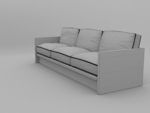 retro cloth sofa 3D Model