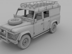 land rover defender 110 utility station wagon w in 3D 模型
