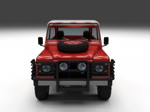 land rover defender 110 pick up w interior Model 3D
