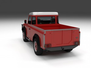 land rover defender 110 pick up w interior Model 3D