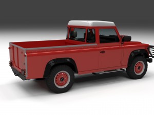 land rover defender 110 pick up w interior Model 3D