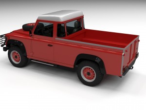 land rover defender 110 pick up w interior Model 3D