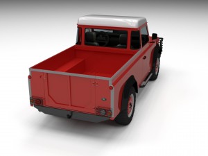 land rover defender 110 pick up w interior Model 3D