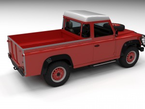 land rover defender 110 pick up w interior Model 3D