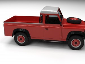 land rover defender 110 pick up w interior Model 3D