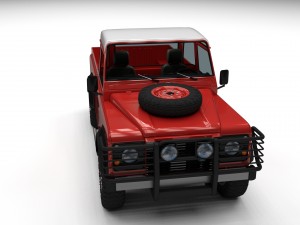 land rover defender 110 pick up w interior Model 3D