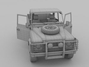 land rover defender 110 pick up w interior Model 3D