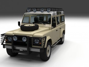 land rover defender 110 station wagon w interior Modello 3D