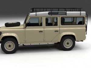land rover defender 110 station wagon w interior Modello 3D