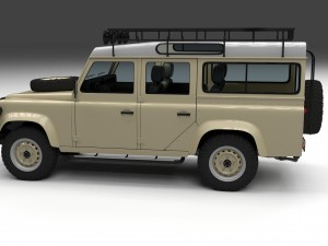 land rover defender 110 station wagon w interior Modello 3D