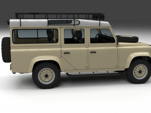 land rover defender 110 station wagon w interior Modello 3D