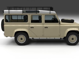 land rover defender 110 station wagon w interior Modello 3D