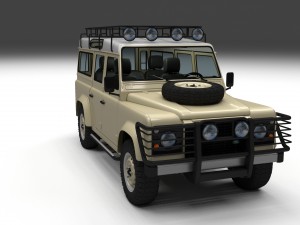 land rover defender 110 station wagon w interior Modello 3D