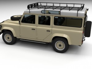 land rover defender 110 station wagon w interior Modello 3D