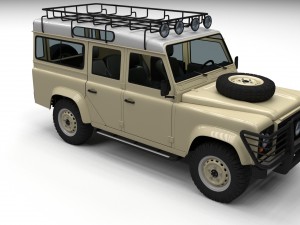 land rover defender 110 station wagon w interior Modello 3D