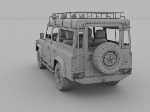 land rover defender 110 station wagon w interior Modello 3D
