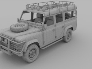 land rover defender 110 station wagon w interior Modello 3D