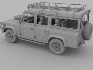 land rover defender 110 station wagon w interior Modello 3D
