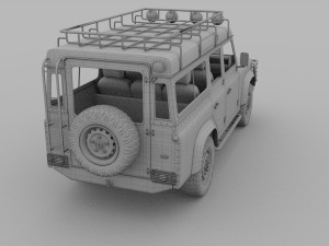 land rover defender 110 station wagon w interior Modello 3D